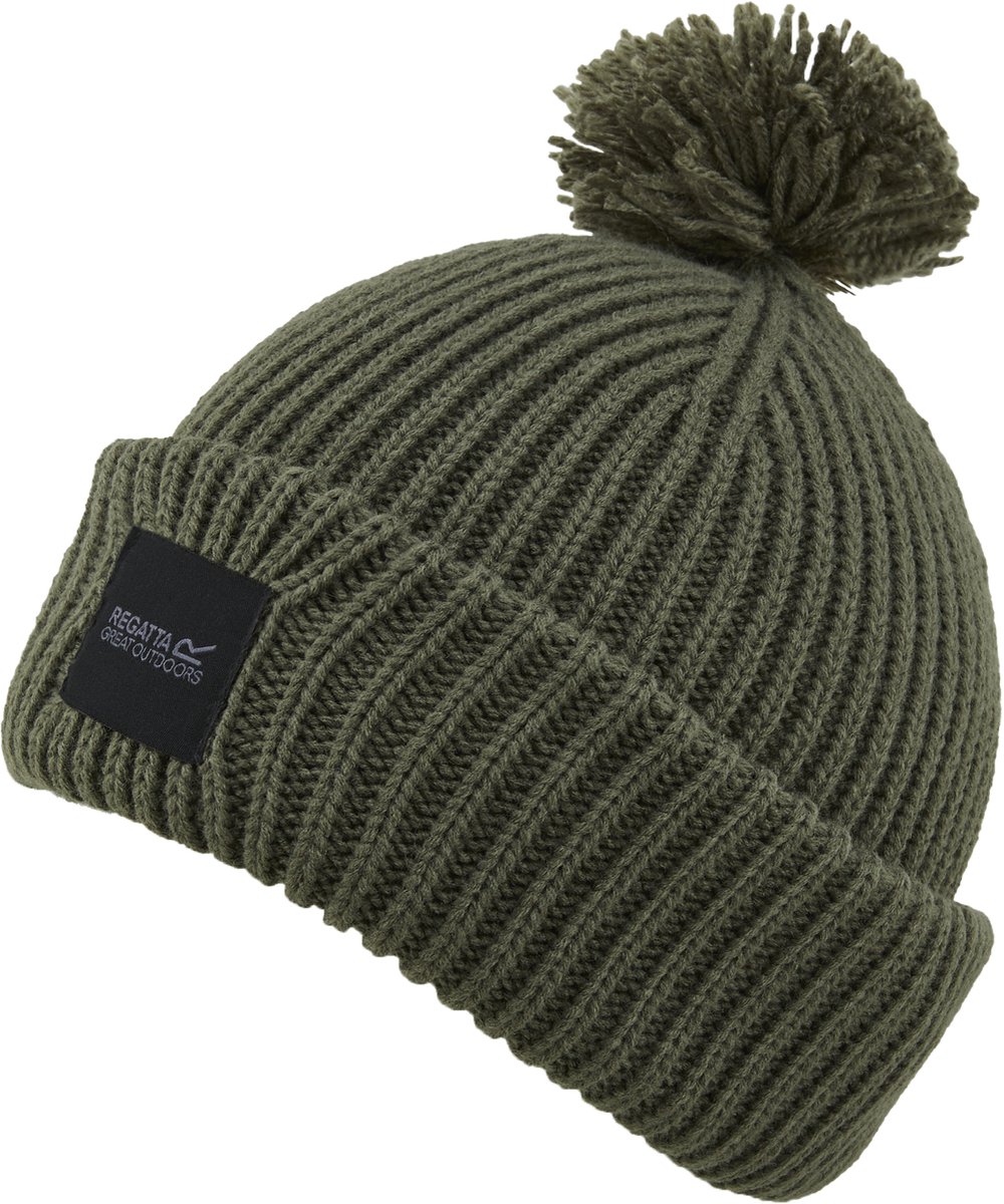 Connora gebreide unisex muts met pompon Groen