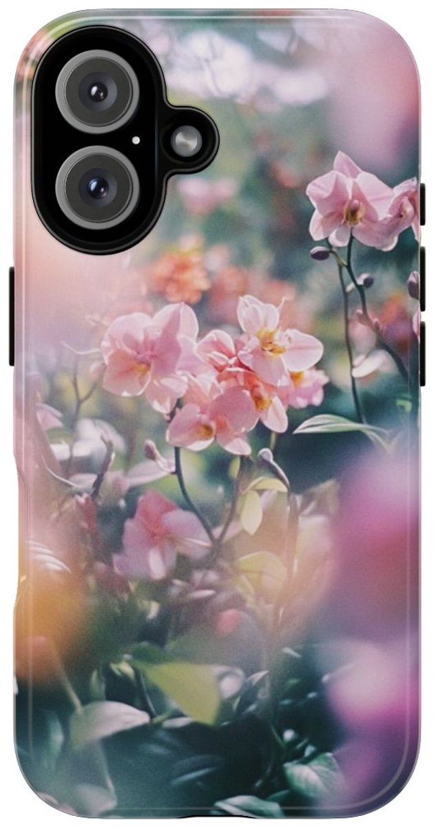 Zachte Roze Orchideeën Bloemenprint – Telefoonhoesje Geschikt voor iPhone 16