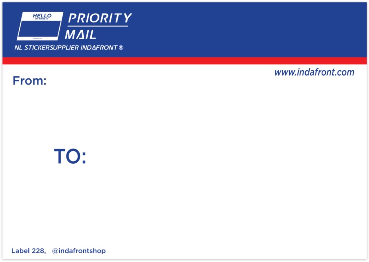 Priority Mail Blue Top Stickers - 50 stuks