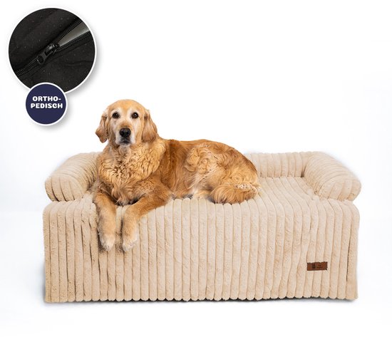 Kerbl Pet Matratze Memory-Foam, Hundekissen, Hundematratze, beige, anthrazit, 80x50x8cm, Polyester, Plüsch, orthopädisch, rutschfest, Bezug abnehmbar