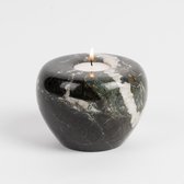 Natuursteen Urn Waxinelichtje Klein 100 ml Zwart Wit - Urn voor Menselijke As - Crematie Urn voor As Volwassenen - Dieren Urn voor As Crematie - Urn Hond - Urn Kat