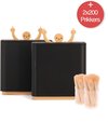 2 x Zwart/Beige + 2 x 200 Cocktailprikkers