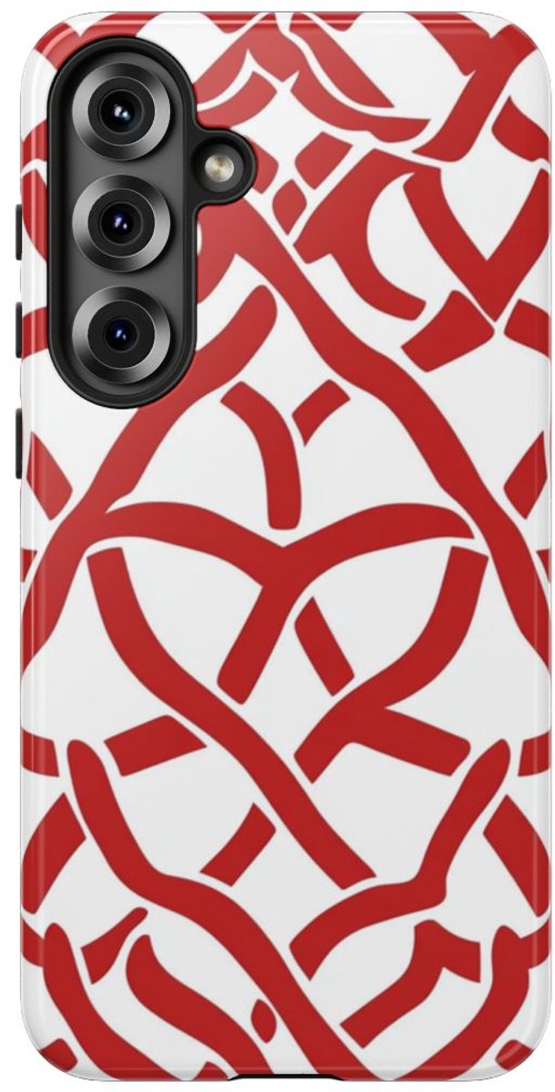 Rood Keltisch Knoopmotief – Telefoonhoesje Geschikt voor Samsung Galaxy S25 Plus