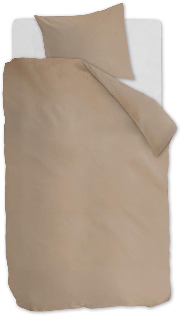 Ambiante Cotton Uni dekbedovertrek - Eenpersoons - 140x200/220 - Khaki
