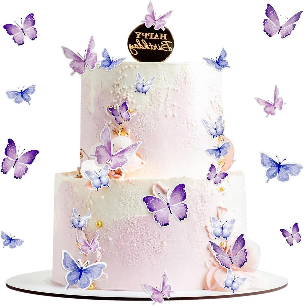 Allecto plus - Vlindertaartdecoraties 3D - 30 stuks - Verjaardag bruiloft feest - Cupcaketoppers - Paars