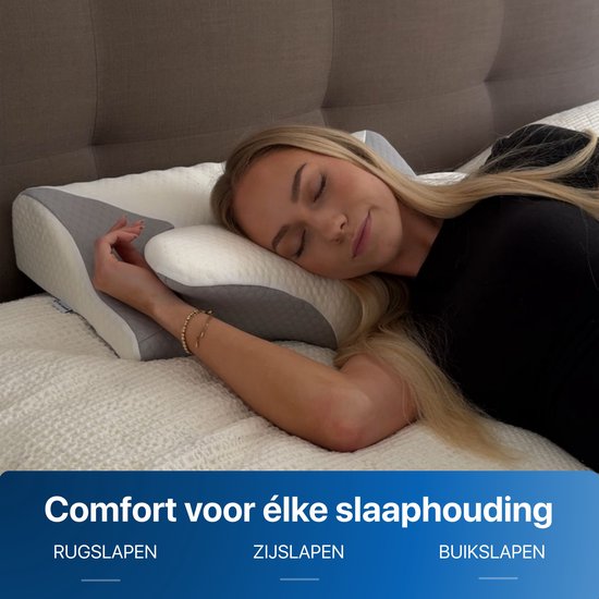 Oreiller ergonomique - Oreiller cervical - Pour les personnes dormant sur le dos, le ventre et le côté - Mousse à mémoire de forme - Oreiller de couchage - Oreiller - Oreiller ergonomique - Coussins orthopédiques