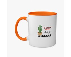 Hacebo® - kak dus dat je weg gaat koffiebeker oranje - iemand die ontslag neemt - thee mok - koffie beker - cactus - collega's - werknemers - verjaardagscadeau - verjaardag - cadeau - afscheidscadeau - koffiemok - 350 ML inhoud