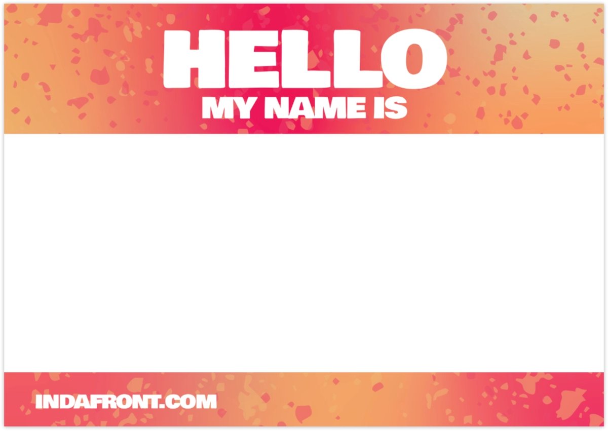 Hello My Name is Stickers Gradient Red (Vinyl) - 50 stuks