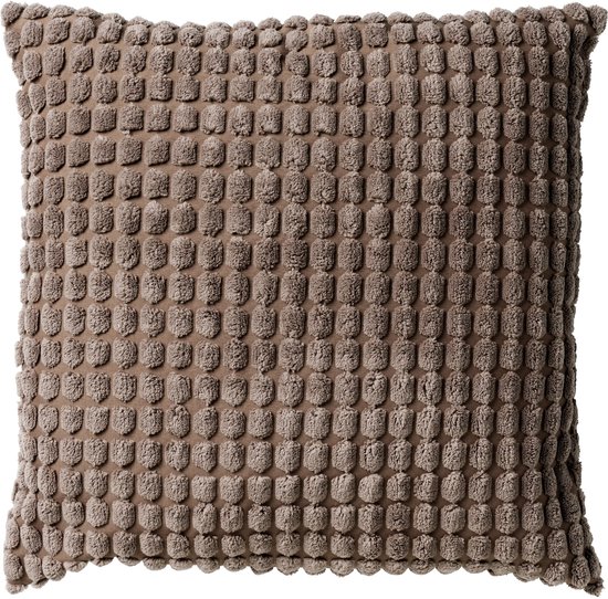 Dutch Decor - Set de 4 coussins décoratifs - Essentials - bois flotté - taupe - 45x45 cm - Finn & Rome - y compris coussins intérieurs - velours
