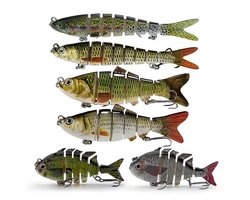 Kunstaas Set - 6 Swimbaits Pluggen - In handige afsluitbare opbergbox - Cadeautip!