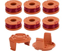 Grastrimmer draad 1,65 mm reservedraad spoelen gazontrimmer draadspoel 3,05 m trimmer lijn voor Worx WA0010 6 spoel 2 dop