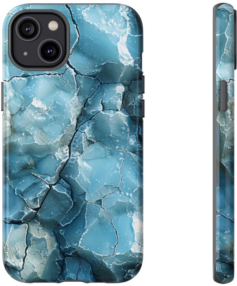 IJzige Fractalstructuur met Grunge – Telefoonhoesje Geschikt voor iPhone 14 Plus