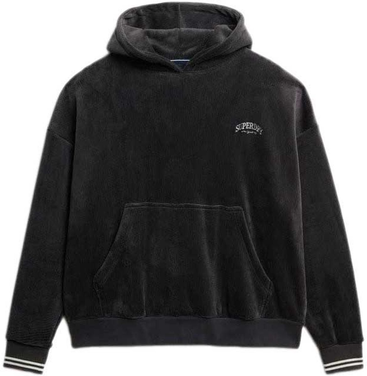 Superdry Country Club Velour Relaxed Hoodie Dames Hoodies Blackboard