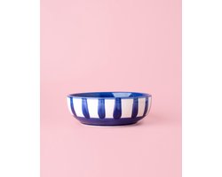 Rasp Bordje - Blauw - Wit - Strepen - Rasp Schaaltje - Knoflook Rasp - Gember Rasp -Chocolade - Kookliefhebber - Amber Blokjes - Fairtrade - Handmade - Keramisch - Raspen - Schaven - Vegan - Vintage