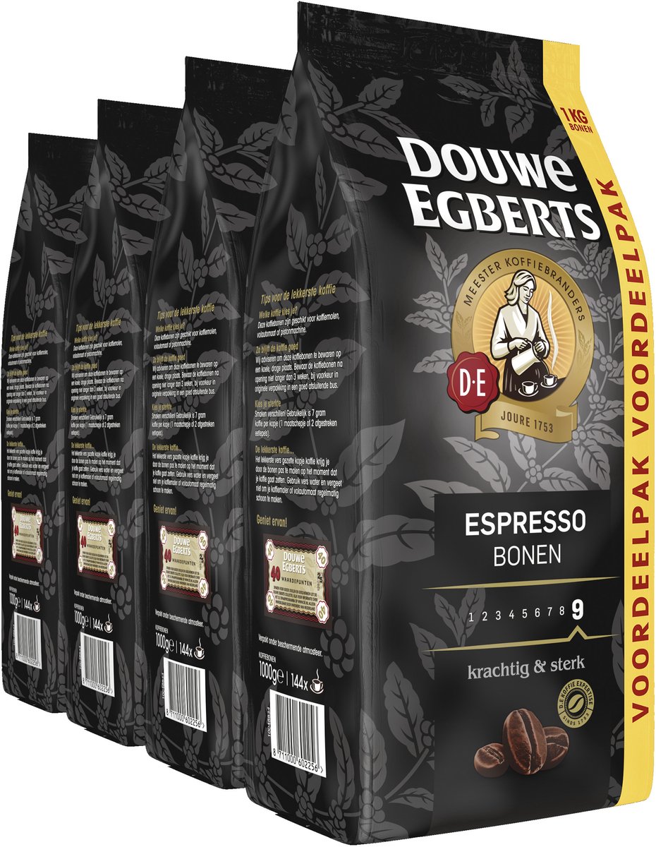 Douwe Egberts Espresso 1 kg 4 stuks Koffiebonen