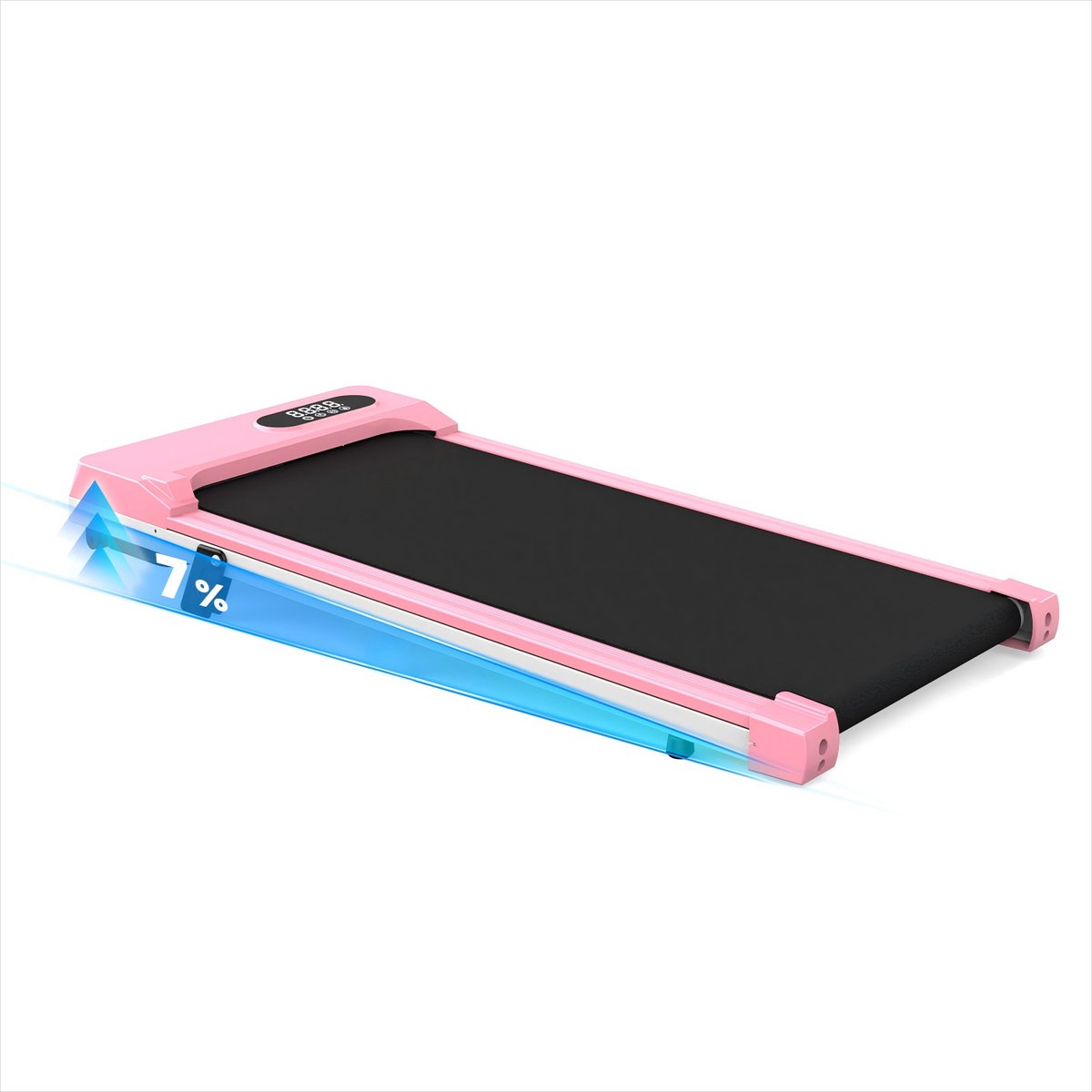 Draagbare loopband - BIGZZIA Elektrische loopband - Wandelpad 1-8 km/u2.5HP - Met afstandsbediening en LCD-scherm - Roze