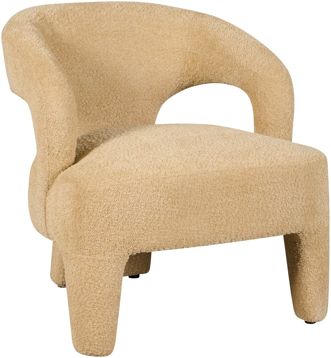 Fauteuil Brock - Textiel - Beige- 71x74x71 cm (BxHxD) - Boucle - Kleur Cream - Koudschuim