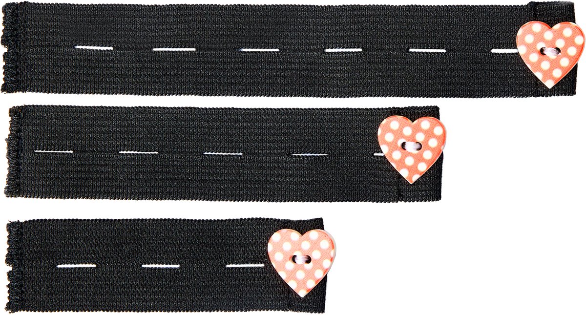 Be Mammy - Damesbroekverlenging Rubber – 3-Pack – Zwart/Oranje - BE-BE20-126-BB-N