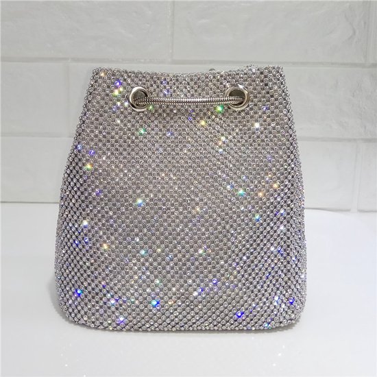 Pahajim Clutch tassen voor vrouwen glitter avondtas sprankelende handtassen strass bruids clutch dames pailletten ketting crossbody tas voor bruiloft, feest, date, bal, 2-Silver, 8.7 inches, Stijlvol