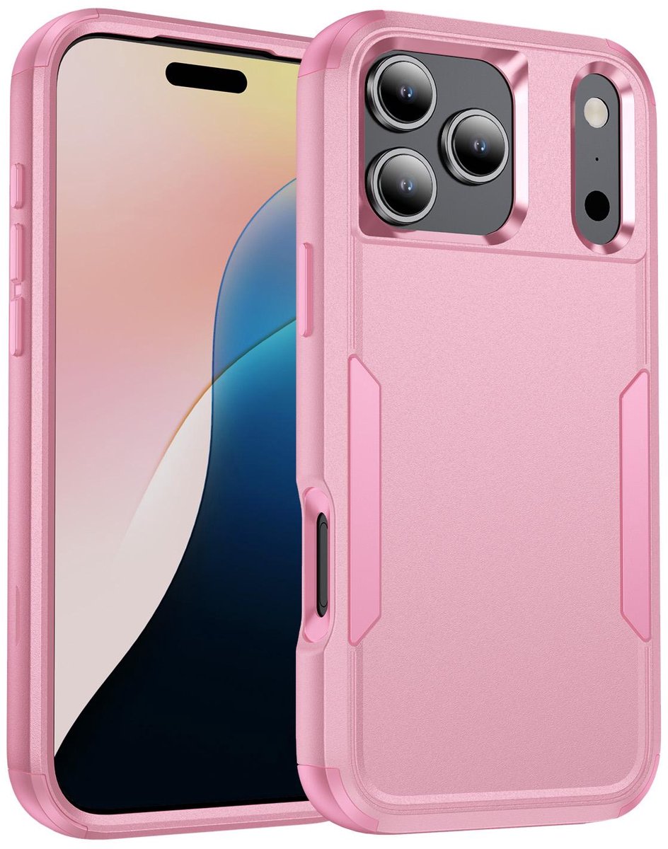 Mobigear Hoesje geschikt voor Apple iPhone 17 Pro Telefoonhoesje Hardcase | Mobigear Ultra Tough Backcover Shockproof | Schokbestendig iPhone 17 Pro Telefoonhoesje | Anti Shock Proof - Roze