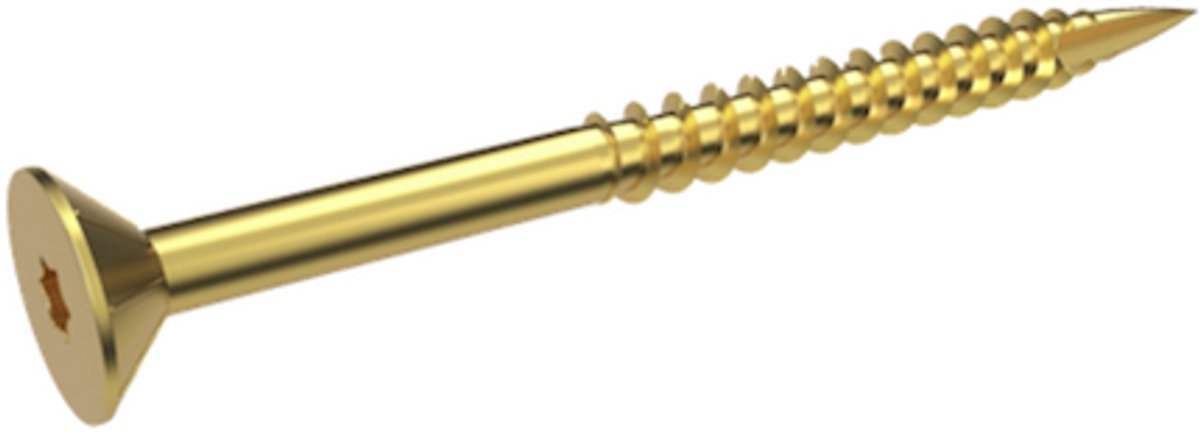 STAFA Multi+ Spaanplaatschroef TX30 Verzinkt - 6.0 x 240/75 mm (100 stuks) - Deeldraad met Snijpunt - Geel