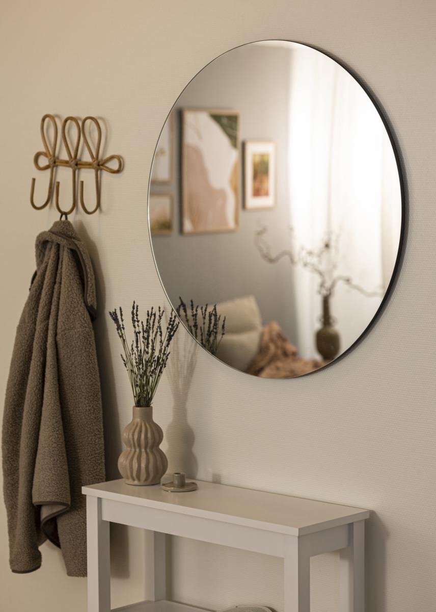 Ronde spiegel 80 cm zonder frame – Strak en Minimalistisch - Voor Badkamer, Hal, Woonkamer, Slaapkamer of Garderobe - Perfect voor Scandinavische, Klassieke of Industriële Interieurs