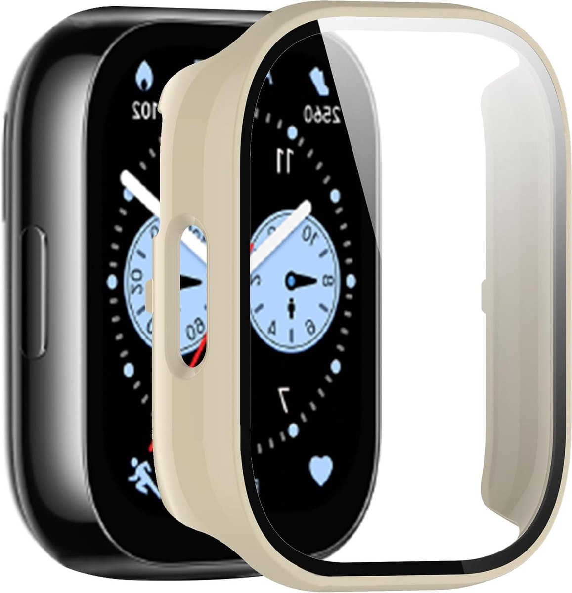 Xiaomi Redmi Watch 5 Lite beschermhoes - PC360° krasbestendig - stofdicht - ivoorkleurig