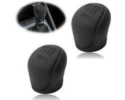 2x Siliconen Pook Cover - Pook Hoes - Versnellingspook Beschermer - Autopook Cover - Wisselhoes - Hoes voor versnellingspook - Met Anti Slip - Rekbaar - Versnellingen 1-5 + R - Slijtvast - Universele - Voor handmatige en automatische voertuigen
