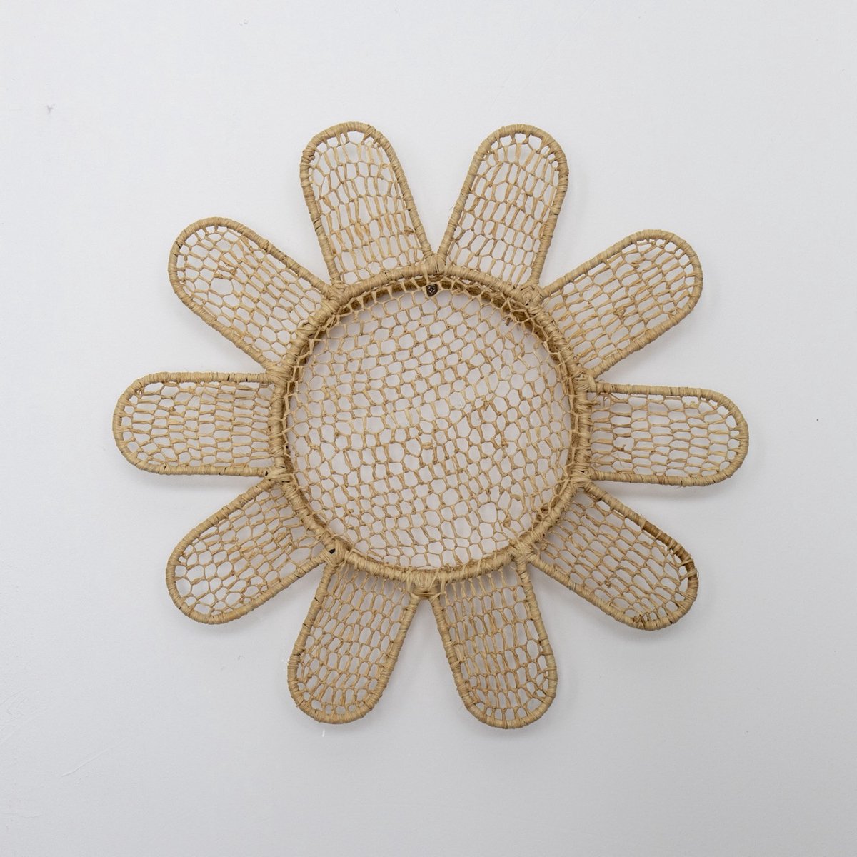Wandlampenkap Raffia - Bloem - Handmade in Marrakech