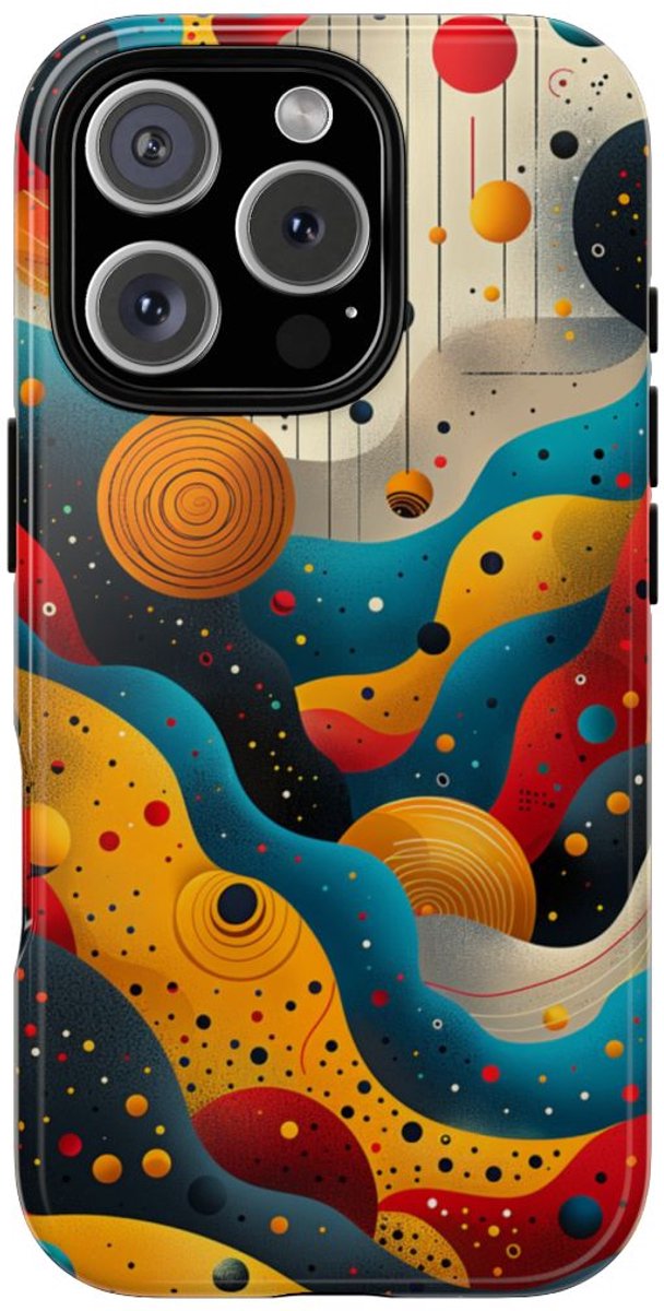 Kleurrijke Abstracte Kosmische Golven – Telefoonhoesje Geschikt voor iPhone 16 Pro