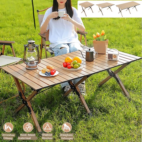 Buiten klaptafel - Campingtafel - Vouwtafel - Voor picknick, kamperen & BBQ - Draagbare campingtafel met draagtas - Lichtgewicht inklapbaar van Merkloos — afbeelding 4