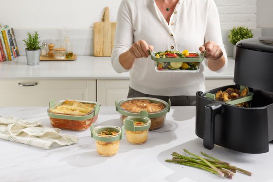Mini plat à four Lékué Airfryer ø 11 cm - Set de 4 - Glas - Transparent