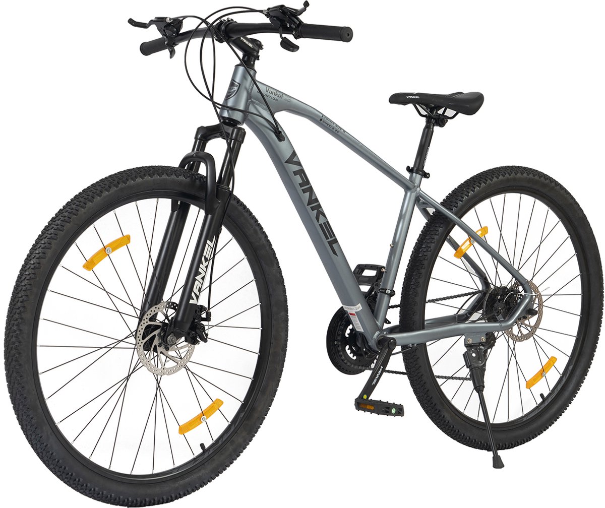 Fiets Mountainbike VANKEL 29 inch - Hardtail mountainbikes - Shimano 21 versnellingen - Shimano Derailleur met dubbele schijfremmen - Geschikt voor lengtes vanaf 160 cm - voor dames en heren - Grijs