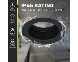 Set van 6 Rio - LED Inbouwspots - Armatuur - Diameter 85mm - GU10 Fitting incl. lamphouder - IP65 voor badkamer en buiten - Rond - Zwart
