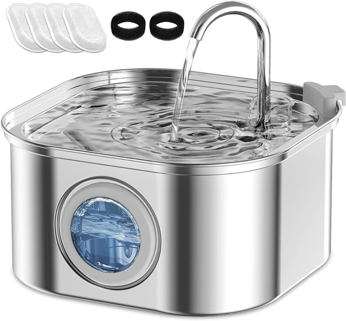 Drinkfontein Kat - Kattenfontein - Drinkbak Hond - Waterdispenser - Zilver