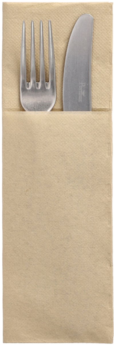 50 Servetten DAILY Collection 48 cm x 30 cm zand met bestekvouw