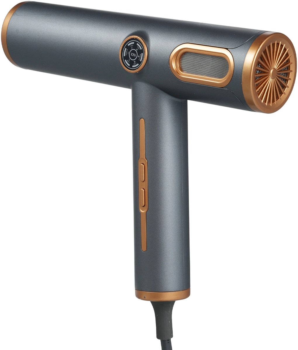 haardroger - 1600 W sneldrogende föhn 11000 tpm föhn 3 snelheden 3 warmte-instellingen LED-scherm voor thuis en salongebruik