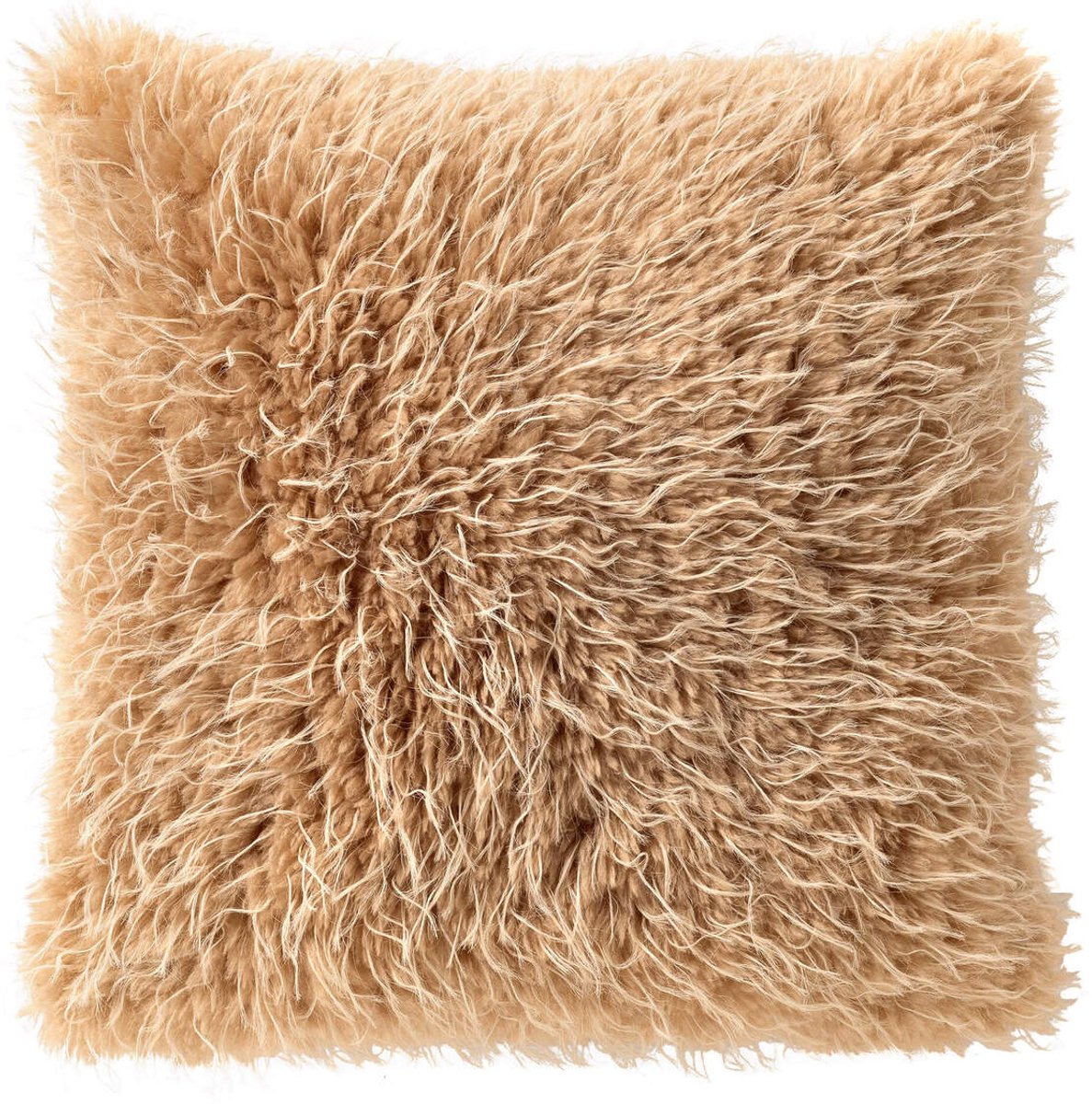 Dutch Decor DANO - sierkussen 45x45 cm - imitatiebont - beige - Inclusief binnenkussen - Luxe kussens voor woonkamer & bank