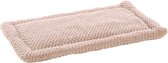 Hondenkussen – Benchkussen – Hondenkussen 70 x 41 cm – Geschikt voor hondenbench en kattenkussen – Flamingo Jacquard Rechthoekig Taupe