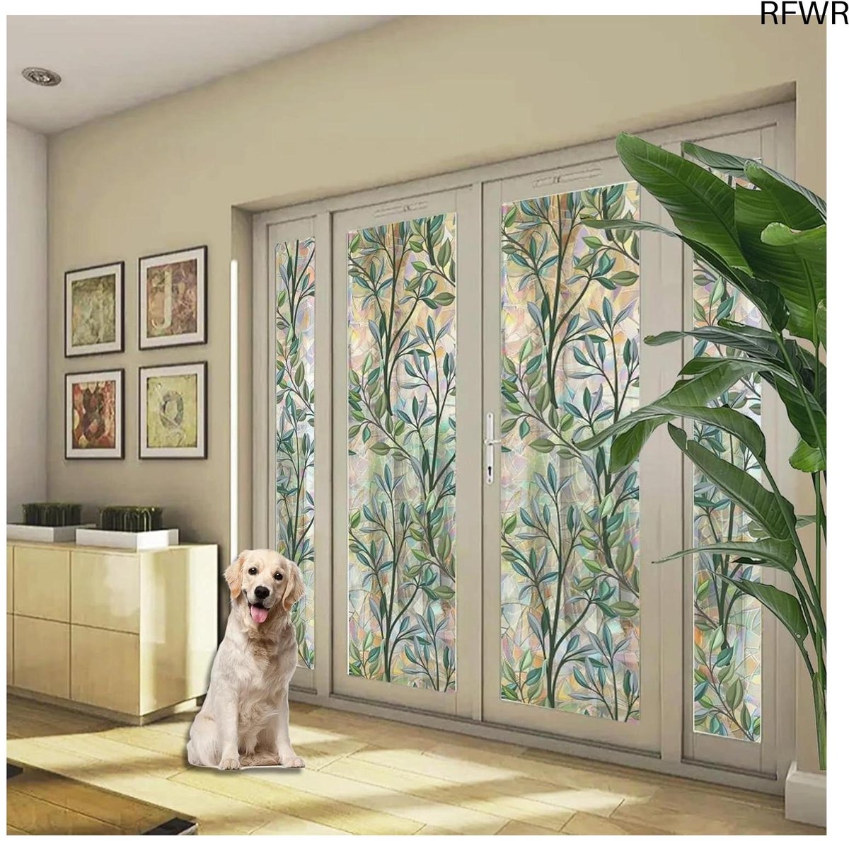 RFWR Privacy Raamfolie 55 x 220 cm - Anti Inkijk, UV-Bescherming, Zelfklevend, Eenvoudig Te Installeren Multi-color