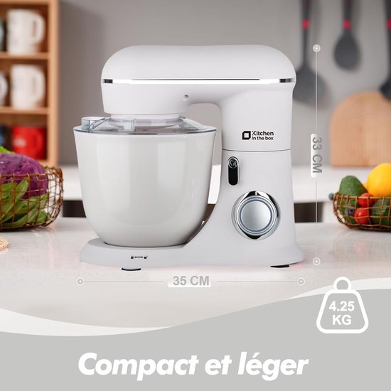 RFWR® Krachtige Keukenmachine met 10 Snelheden en 2 Mengkommen - 4.5L & 5L van Merkloos — afbeelding 2