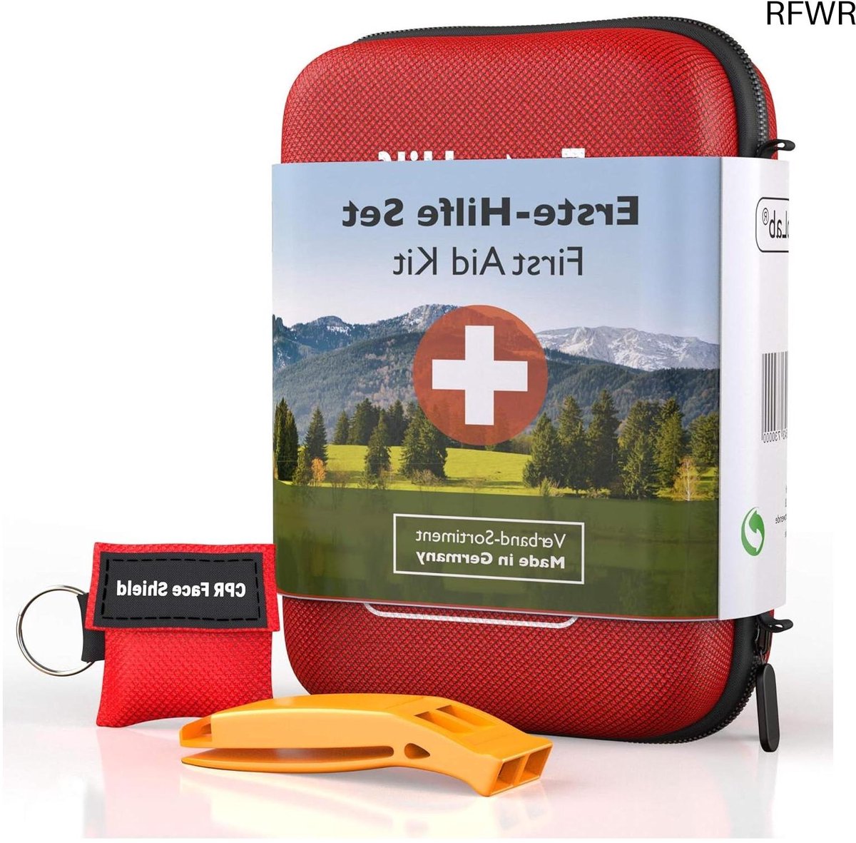 RFWR® EHBO-set voor Outdoor Activiteiten met Noodbeademingsmasker en Signaalfluitje