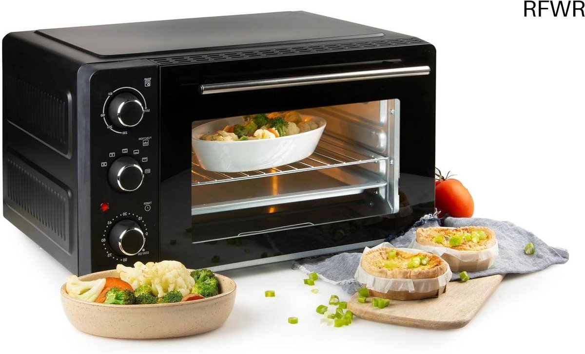 RFWR® Vrijstaande Oven met Grillfunctie - 28L - 1500W - Zwart