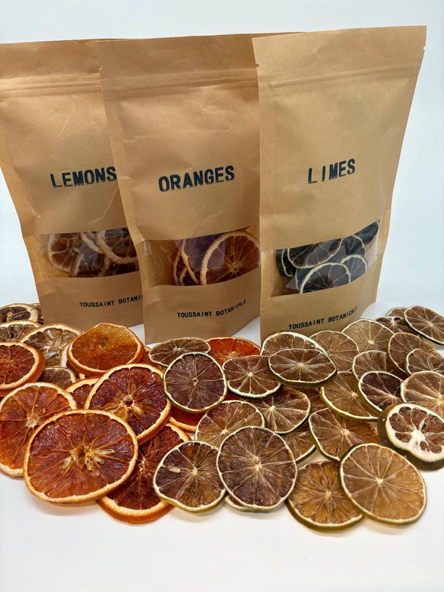 Toussaint Botanicals Premium Citrus Mix Mini - 3x30g Gedroogde Fruit Schijfjes - Sinaasappel, Citroen & Limoen - 100% Natuurlijk - Perfect Proefpakket - Cocktail Garnering - Gratis Verzending!