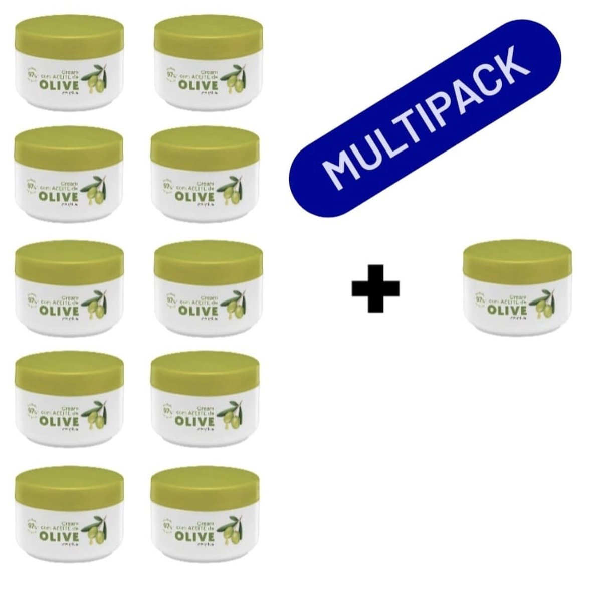 Goedkoopste Deliplus | Cream Con Aceite de Oliva | Lichaamscrème Met Olijfolie | Multipack 10 1 |Uit Spanje | 11 x 250ml
