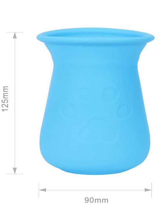 Livero Pootreiniger voor honden, siliconen hondenpootreiniger met borstel, huisdierpootreiniger met handdoek, lichtblauw