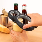 Ouvre 6 en 1 I Ouvre Multifonction I Ouvre Auxiliaire de Cuisine I Bocal I Bouteille I Bières I Sac I Capsules I Zwart/ Grijs