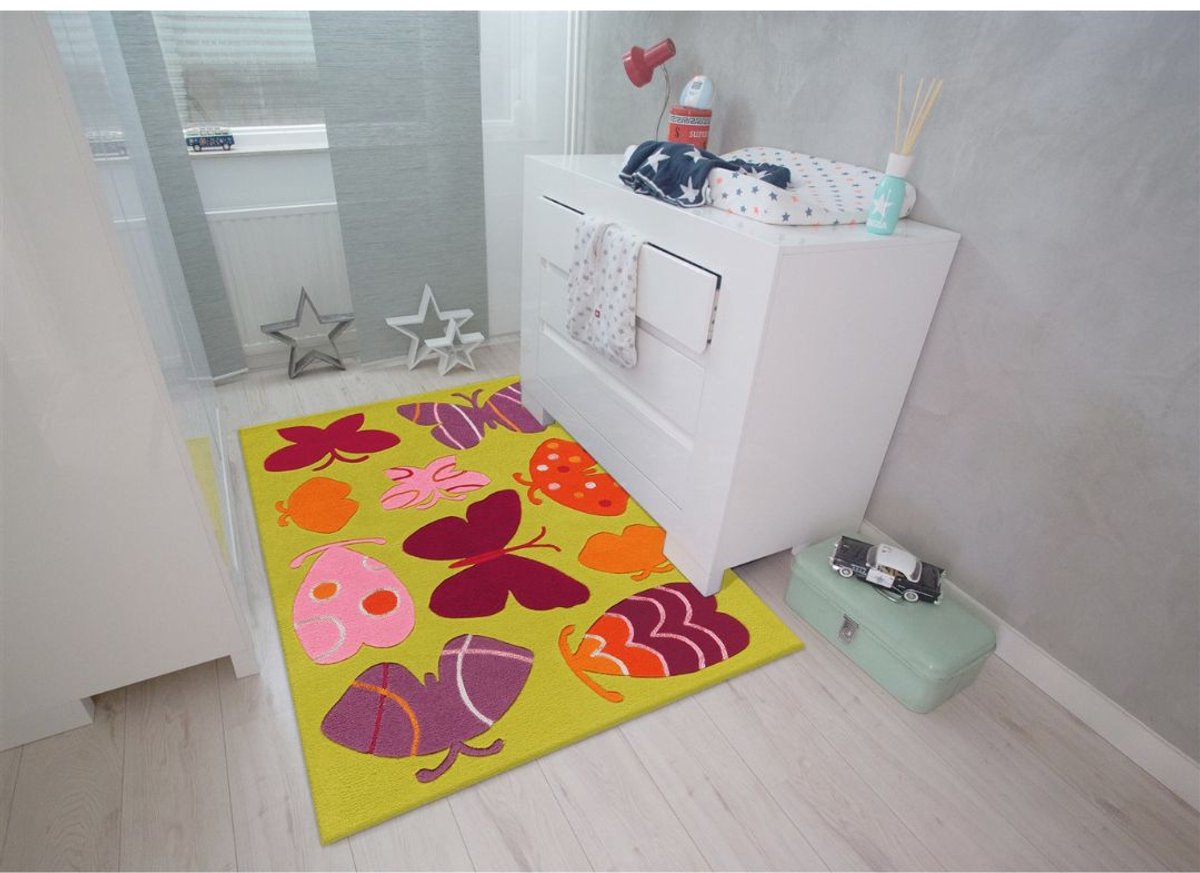 Yolo-deals - Vloerkleed/Tapijt - Spirit Glowy AE 3140 - (110x160cm) - Multi Vlinder