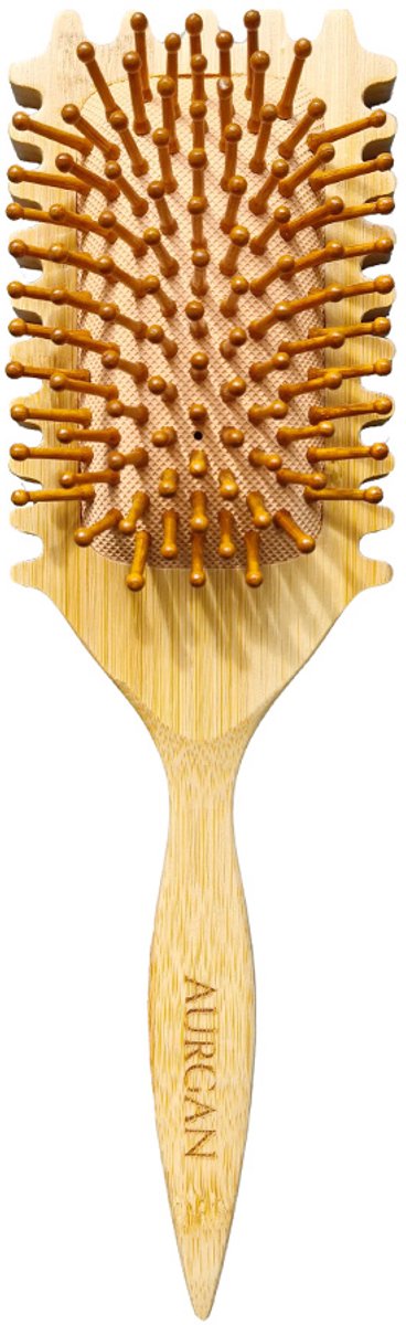 Aurgan Curl Brush - Bamboo Detangling Krullenborstel - anti klit haarborstel - Volume Curl Brush - krullenkam - Curl define brush - bamboe haarborstel