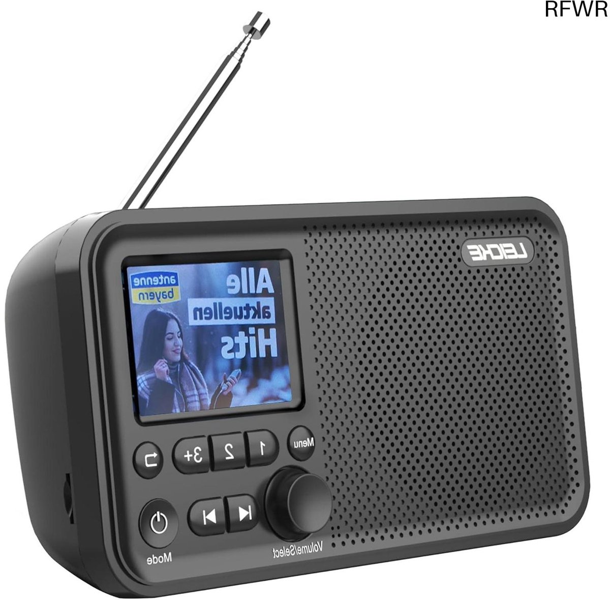 RFWR® Draagbare DAB+/FM-Radio Met Bluetooth en Kleurendisplay - 60 Voorinstellingen, Oplaadbare Keukenradio